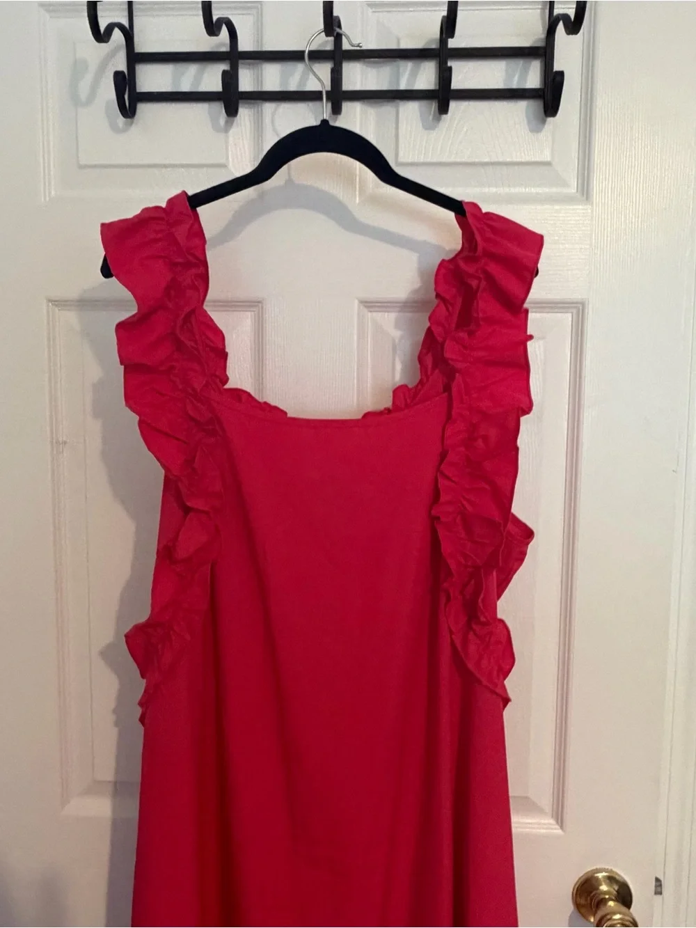 Fuchsia Ruffle-Shoulder Midi Dress - Picture 3 of 5
